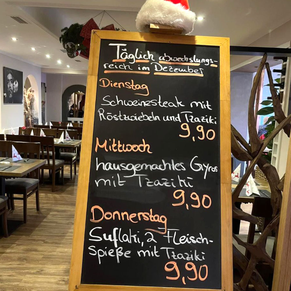 täglich Gerichte im Dezember