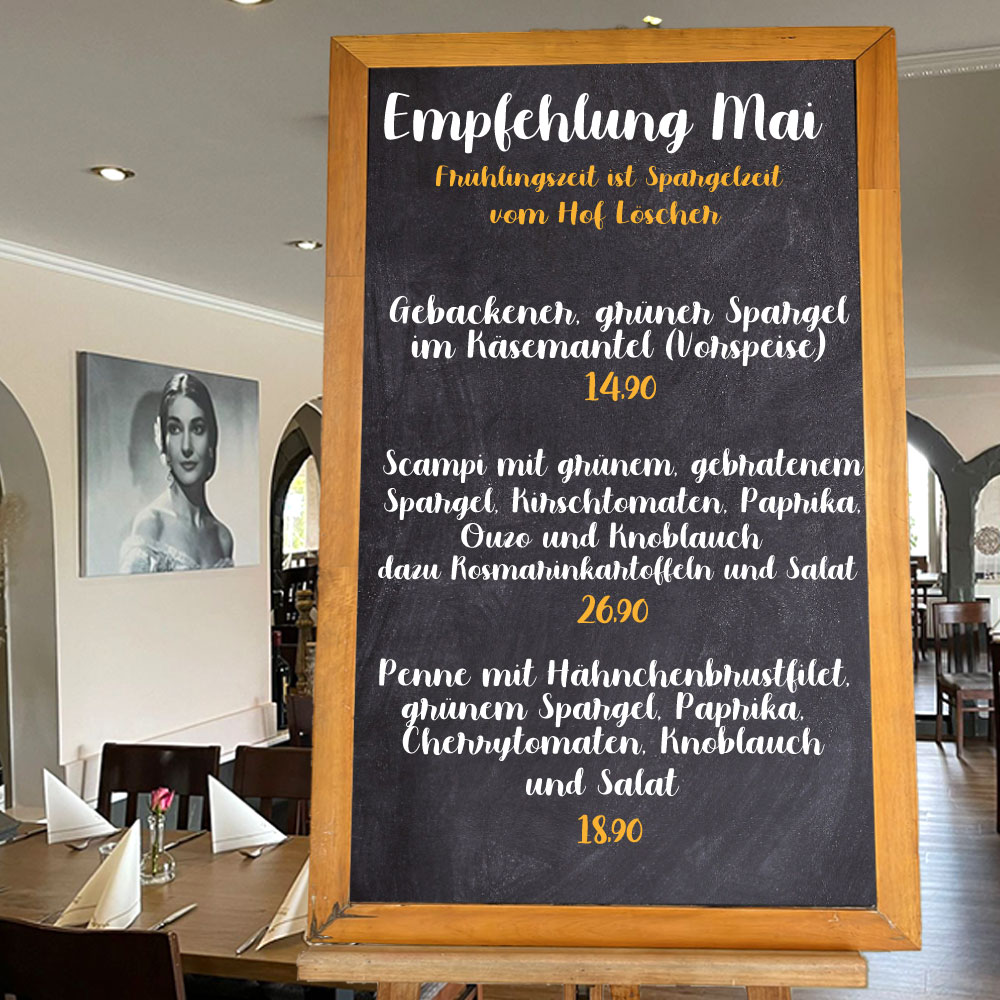 Empfehlung Mai -Spargelzeit - Restaurant Athena Stelle