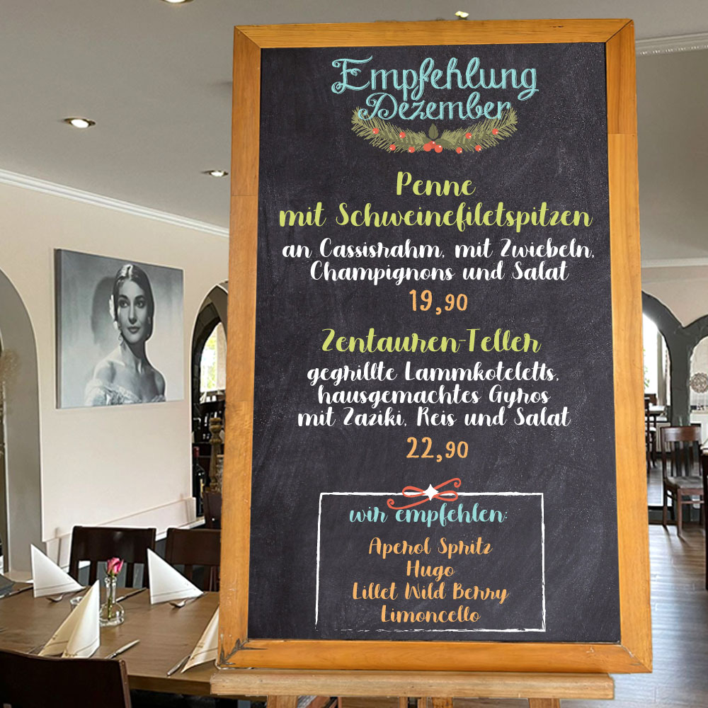 Empfehlung Dezember - Restaurant Athena Stelle